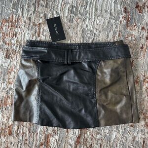 Outcast Black and Brown Mini Skirt